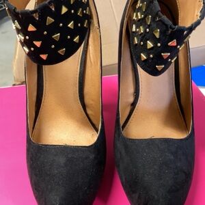 Black Studded Women's Heels
